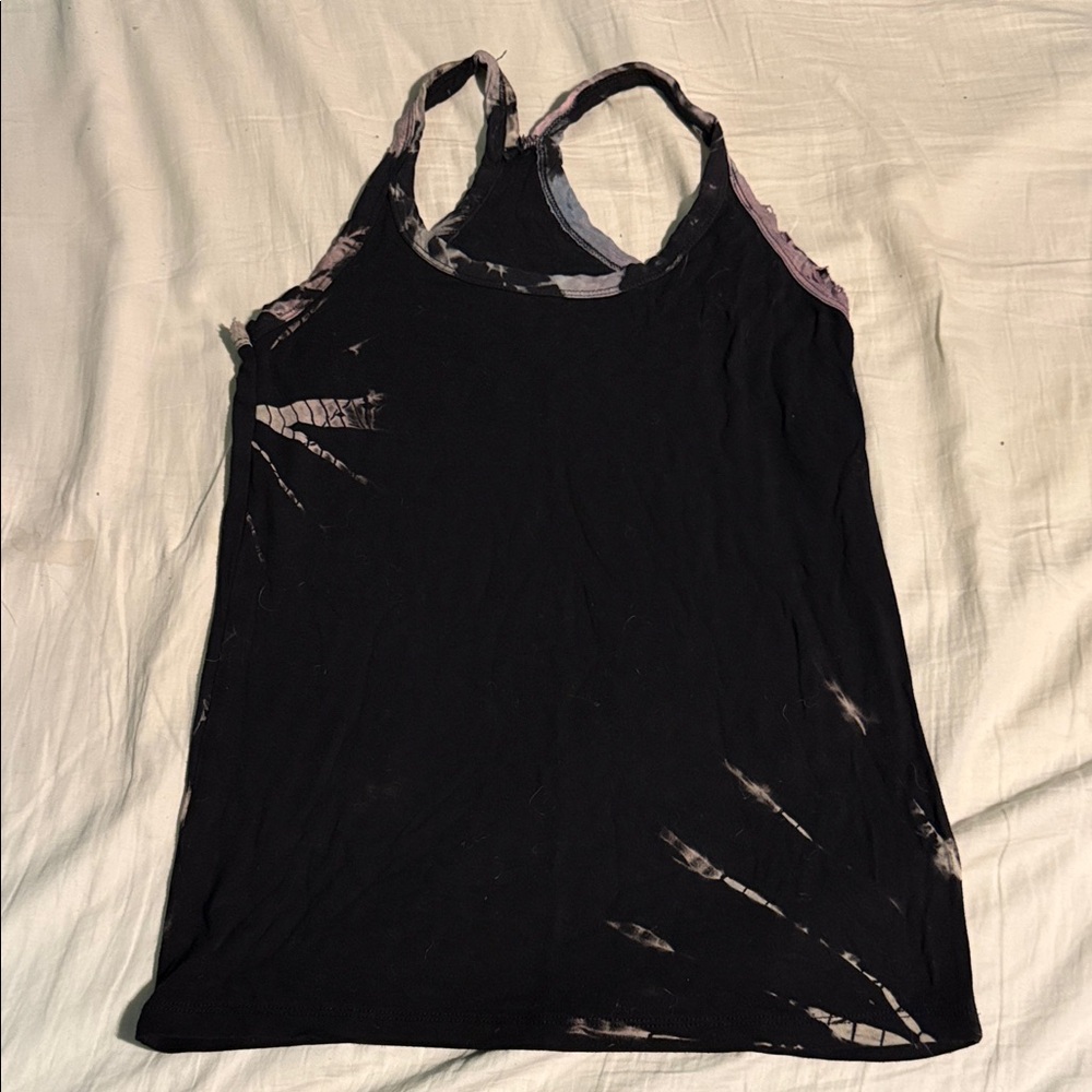 Chic Black Tie-Dye Women's Tank Top